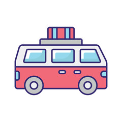 Fototapeta premium Tour Bus Vector icon which can easily modify or edit