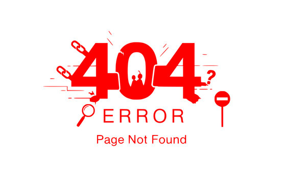 404 Error Page Not Found Website Banner Silhouette. Black Vector Silhouette of Disconnected Cables, Broken Robot and Server.