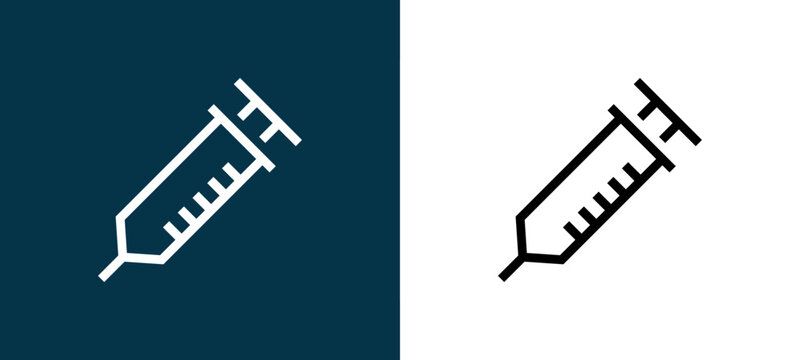 Two-shade outline icon pair in black and white, editable stroke vector illustration for web, mobile apps, UI design, branding, and print from Medical