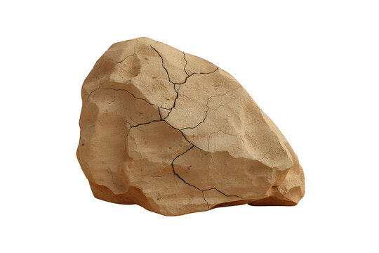 Dry mudstone material with cracked texture, representing drought, erosion, and parched desert land, transparent background