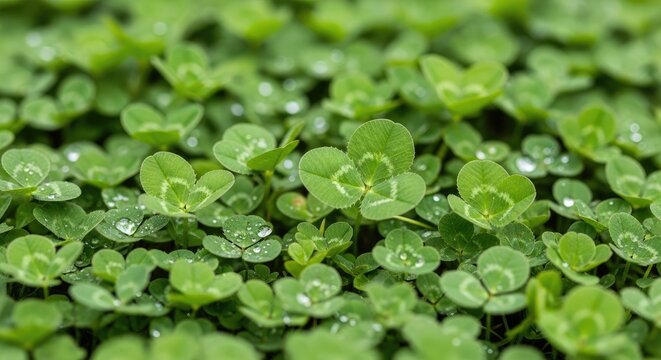 Green Clovers - A Field of Lush, Verdant Growth.