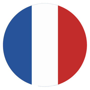 French Flag Icon Circular Design Element