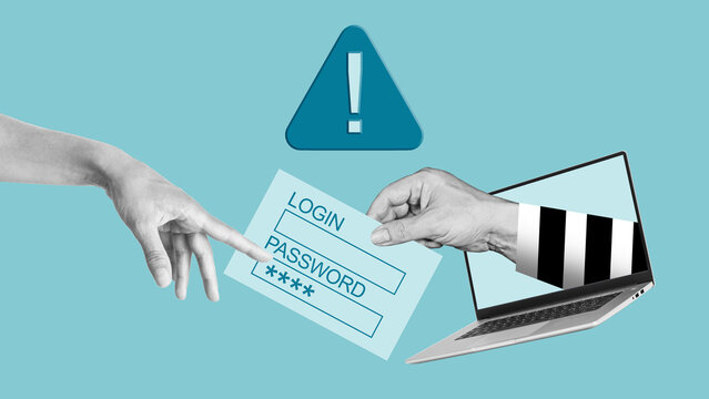 Fake Login Page Password Stealing Concept, Phishing Attack and Cybersecurity Threat, Data Theft and Identity Fraud Risk, Online Account Hacking Warning and Digital Security Breach Theme