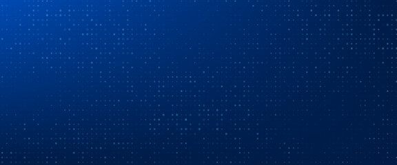 Obraz premium Blue glowing pixel dot pattern. Navy color mosaic pattern backdrop. Abstract neon technology grid wallpaper. Vector modern business, science, healthcare, medicine, presentation design background