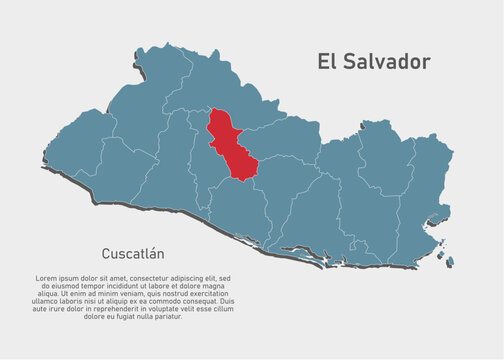 Vector map of El Salvador - Cuscatlan Department