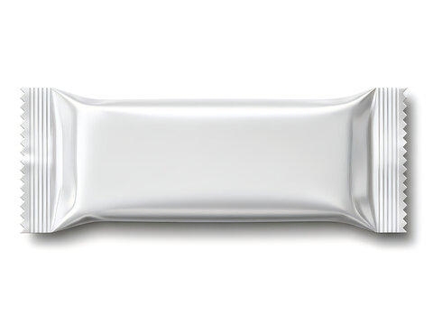 Plain rectangular snack wrapper displayed against a white background