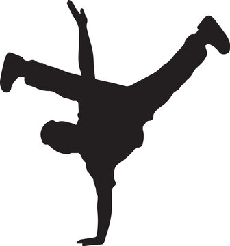 Street Dance and Breakdancer Silhouettes for Urban Culture