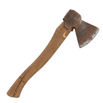 A classic hand axe featuring a sturdy wooden handle and a sharp metal head for wood chopping work