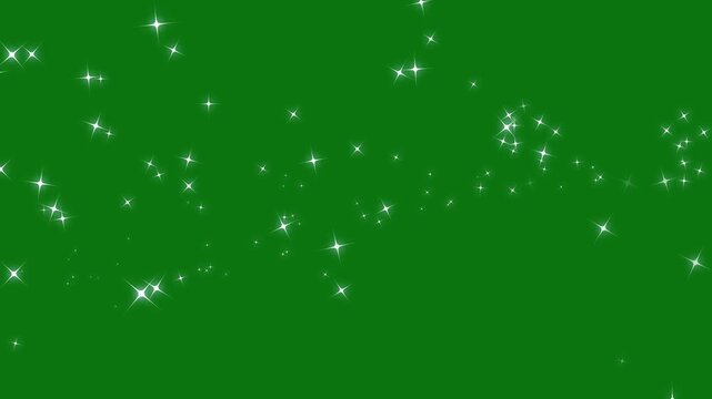 4k magical sparkle glitter line stars animation, bright twinkling particle trail with fairy dust shimmer effect, smooth star path transition on green screen background for creative video projects