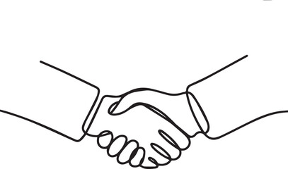 Fototapeta premium Two hands shaking in a simple handshake gesture Vector