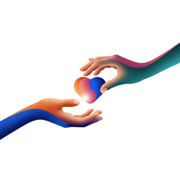 Global Pay It Forward Day Kindness Generosity Hand Passing Heart Minimalist Vector Illustration