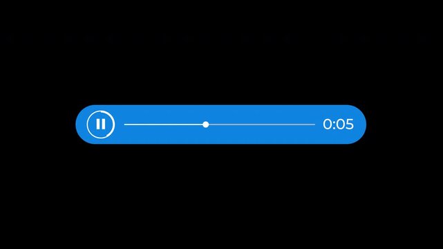 Voice message chat bubble icon loop animation on alpha channel