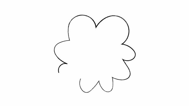 Animated video of  blank multi color speech bubble on white screen. For social networks, cartoon or comics.Chatting, idea, thinking concept, 4K animation