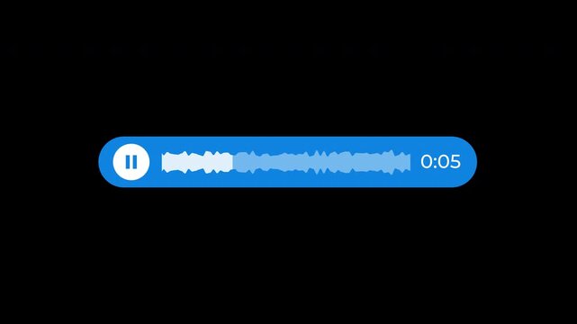 Voice message chat bubble icon loop animation on alpha channel