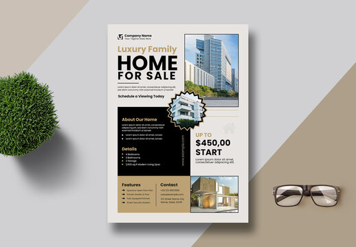 Luxury Home For Sale Flyer Design Layout