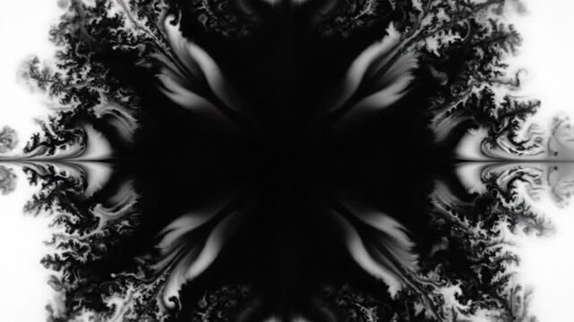 Black ink expanding against white background abstract visual effect