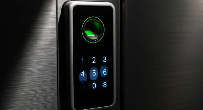 High-tech biometric fingerprint keypad entry system