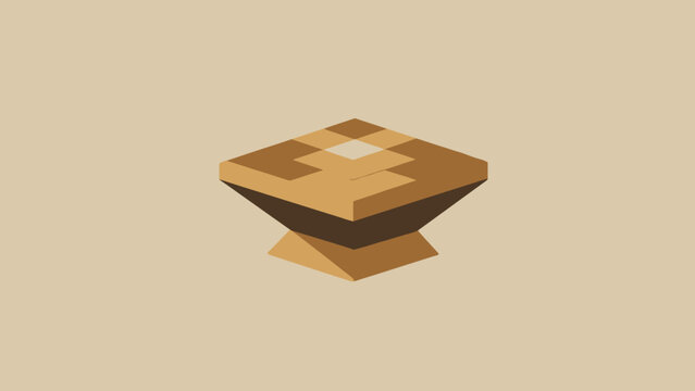 Flat geometric design of an anvil icon in a warm, earthy color palette on a neutral background