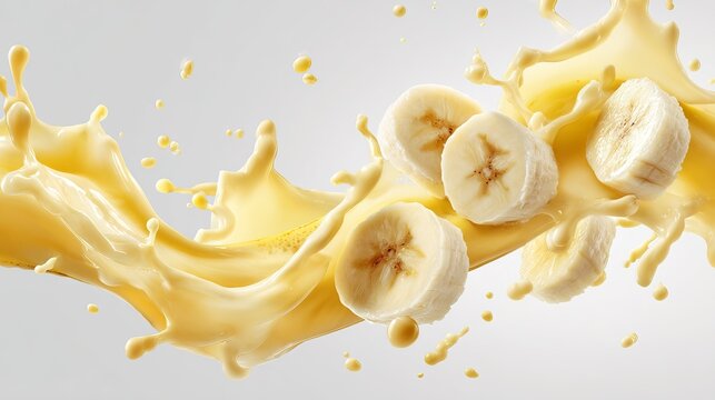 Banana Slices with Juice Splash.