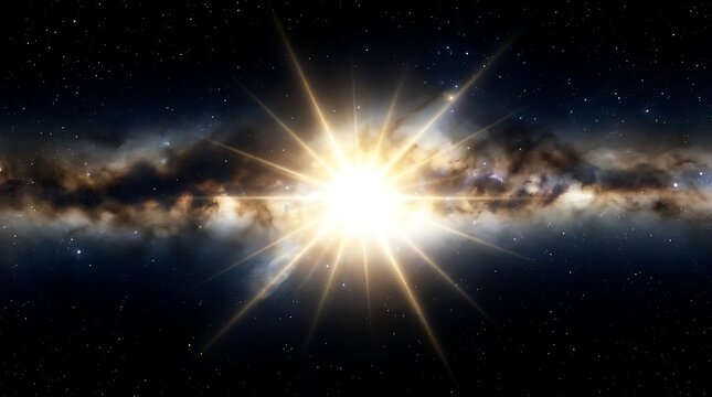 A breathtaking panoramic view of a radiant supernova explosion illuminating the vast dark expanse of space