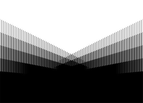 Smooth transition from black to white. Striped vector pattern of thin straight black lines. Abstract rays. Place for text. Sports vector background for covers, advertising, packaging, interior, textil