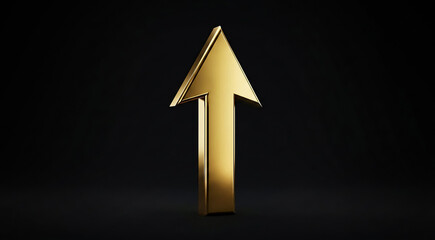 Fototapeta premium Golden Upward Arrow Symbolizing Growth Success and Financial Progress