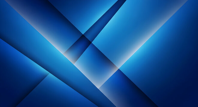 Abstract blue background with geometric shapes and light lines