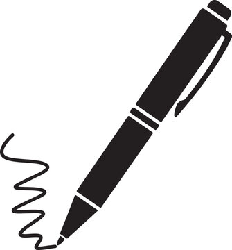 The signature icon. Pen and undersign, underwrite, ratify symbol. Flat