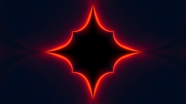 Abstract glowing red line pattern on dark background