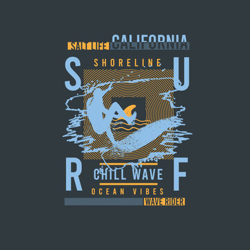 salt life california ocean vibes surf vector graphic for t shirt deigns