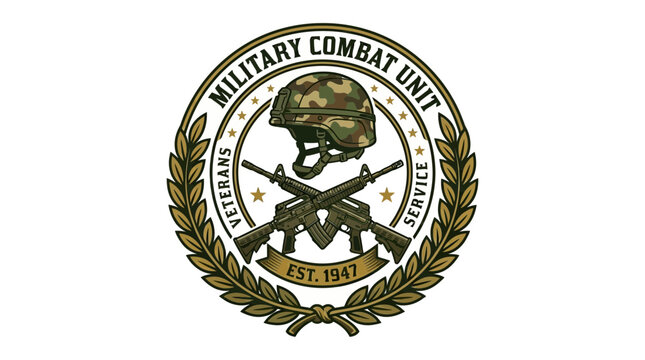 A military combat unit wearing tactical gear and camouflage with a helmet prepares for army action in a strategic location.