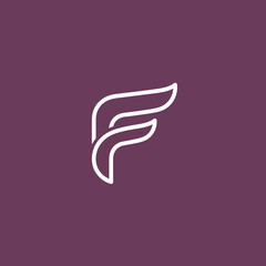 Obraz premium Elegant abstract letter F logo design.