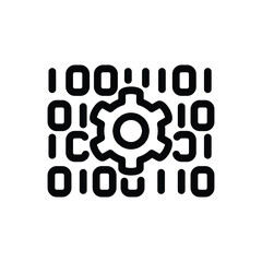Obraz premium Programming and coding process of machine learning outline icon vector design good for web or mobile app