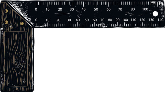 Vector Pinocut A precise illustration of a carpenter's square, perfect for detailed measurements.