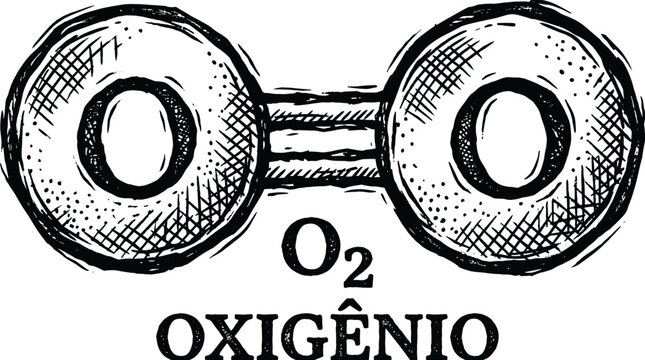 Vector Pinocut An illustration depicting the oxygen molecule, O2. 