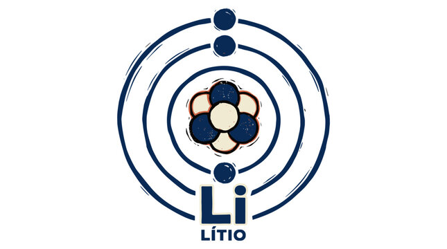 Vector Pinocut Lithium atom illustration 