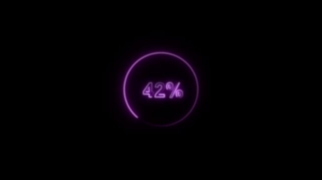 Glowing purple circle with eighty percent. Glowing purple circle completion. Glowing purple circle for futuristic progress and loading indicators.