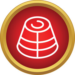 Maki sushi roll presented as a simple line art icon on a red background © ylivdesign