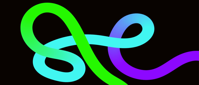 Dynamic gradient color lines pattern with smooth curves, abstract rainbow ribbon waves, vibrant vector illustration.