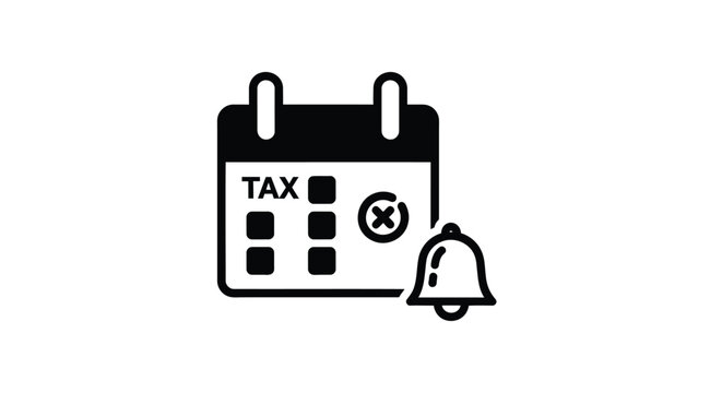 Tax deadline, calendar icon, reminder bell, financial planning