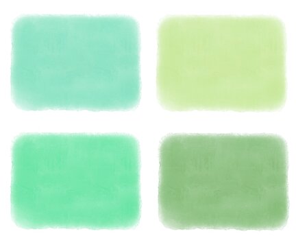 set of green watercolor rectangles 