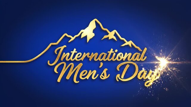 Elegant golden logo reveal for international mens day.
