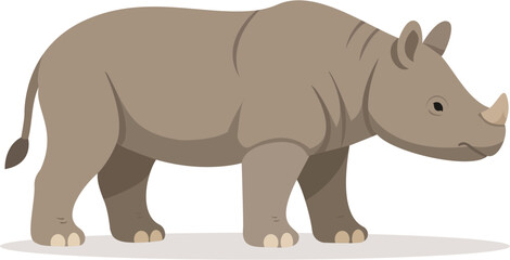 rhino cartoon isolated on white © maulana