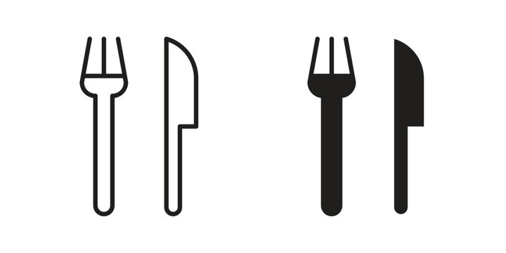 Fork and Knife icon collection vector illustrations, Vector pictogram