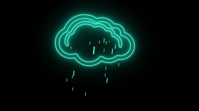 neon cloud storage network conception from a plurality of hosts and communications Weather Cloud icon animation degree of Fahrenheit, neon glow line and different weather conditions are revealing
