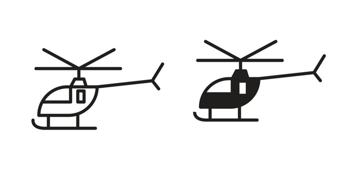 Helicopter icon collection vector illustrations, Vector pictogram