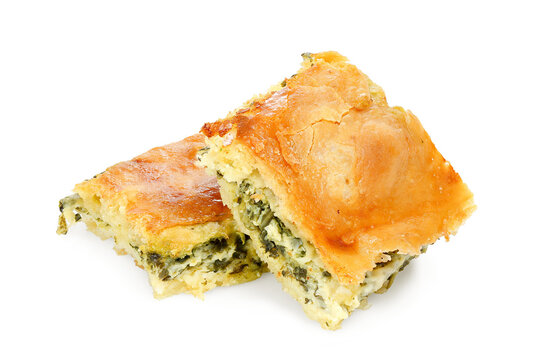 spinach pie isolated