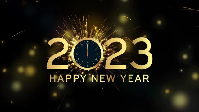 2023 New Year sign with glitched glowing pixels and abstract 90s styled composition of 3D shapes. Winter holiday and year change symbol.
