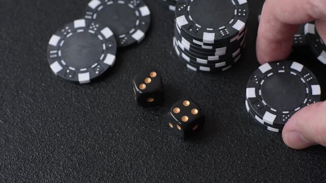 Craps is a casino game played with two dice and chips. Craps with two dice as a background for your design