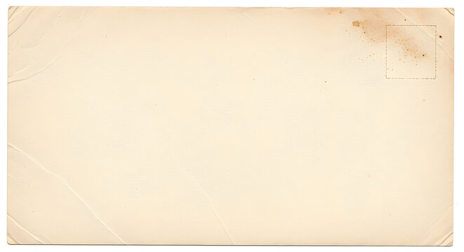 Vintage blank postcard with aged paper texture and empty space